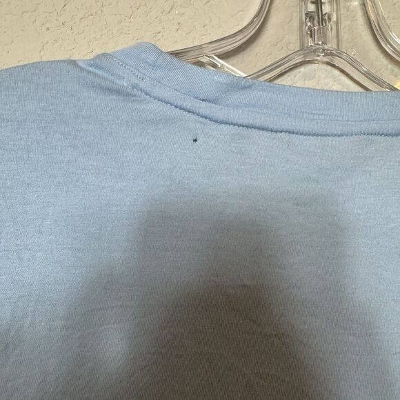 DKNY Color Block Pocket Tee Light Blue White 100% Cotton Men’s M Streetwear - Picture 6 of 8